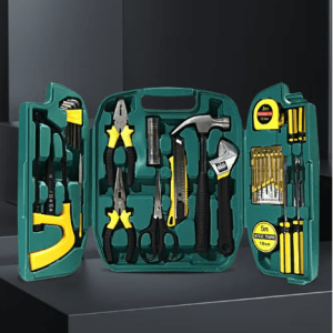 27PCS Tool Kits Wrench Set with Hammer Screwdriver Saw Auto Repair Furniture Maintenance Combination Set Household Hand Kit with Plastic Toolbox Storage Case