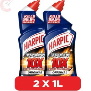 Harpic Original Power Plus 10X Most Powerful Toilet Cleaner, 1L (Pack of 2)